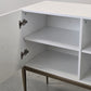 CARRYHOME HIGHBOARD Weiß Hochglanz Kommode Messing-Optik Sideboard