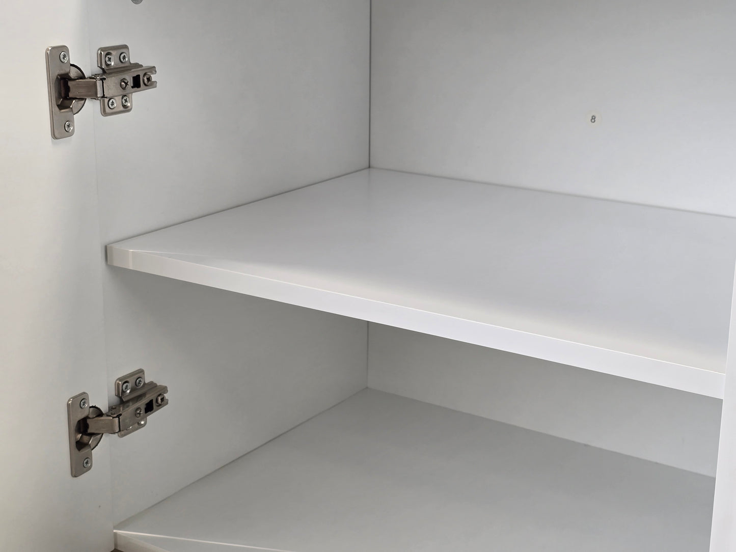CARRYHOME HIGHBOARD Weiß Hochglanz Kommode Messing-Optik Sideboard