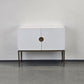CARRYHOME HIGHBOARD Weiß Hochglanz Kommode Messing-Optik Sideboard