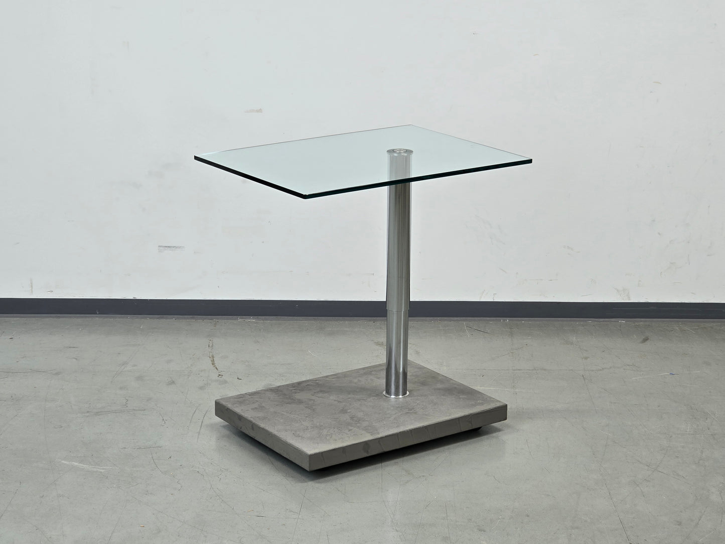 RONALD SCHMITT Beistelltisch Glas Metall K 425 Couchtisch höhenverstellbar