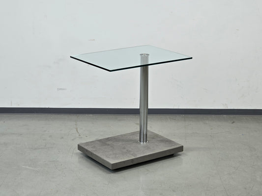 RONALD SCHMITT Beistelltisch Glas Metall K 425 Couchtisch höhenverstellbar