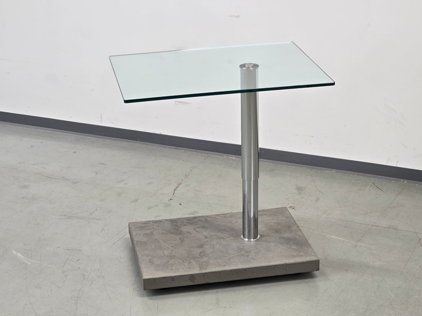 RONALD SCHMITT Beistelltisch Glas Metall K 425 Couchtisch höhenverstellbar