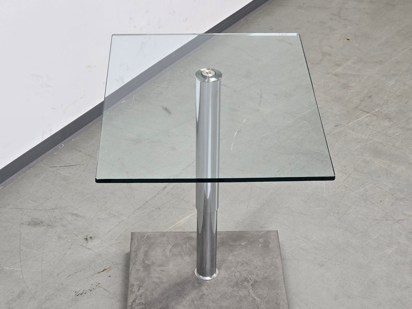 RONALD SCHMITT Beistelltisch Glas Metall K 425 Couchtisch höhenverstellbar
