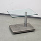 RONALD SCHMITT Beistelltisch Glas Metall K 425 Couchtisch höhenverstellbar