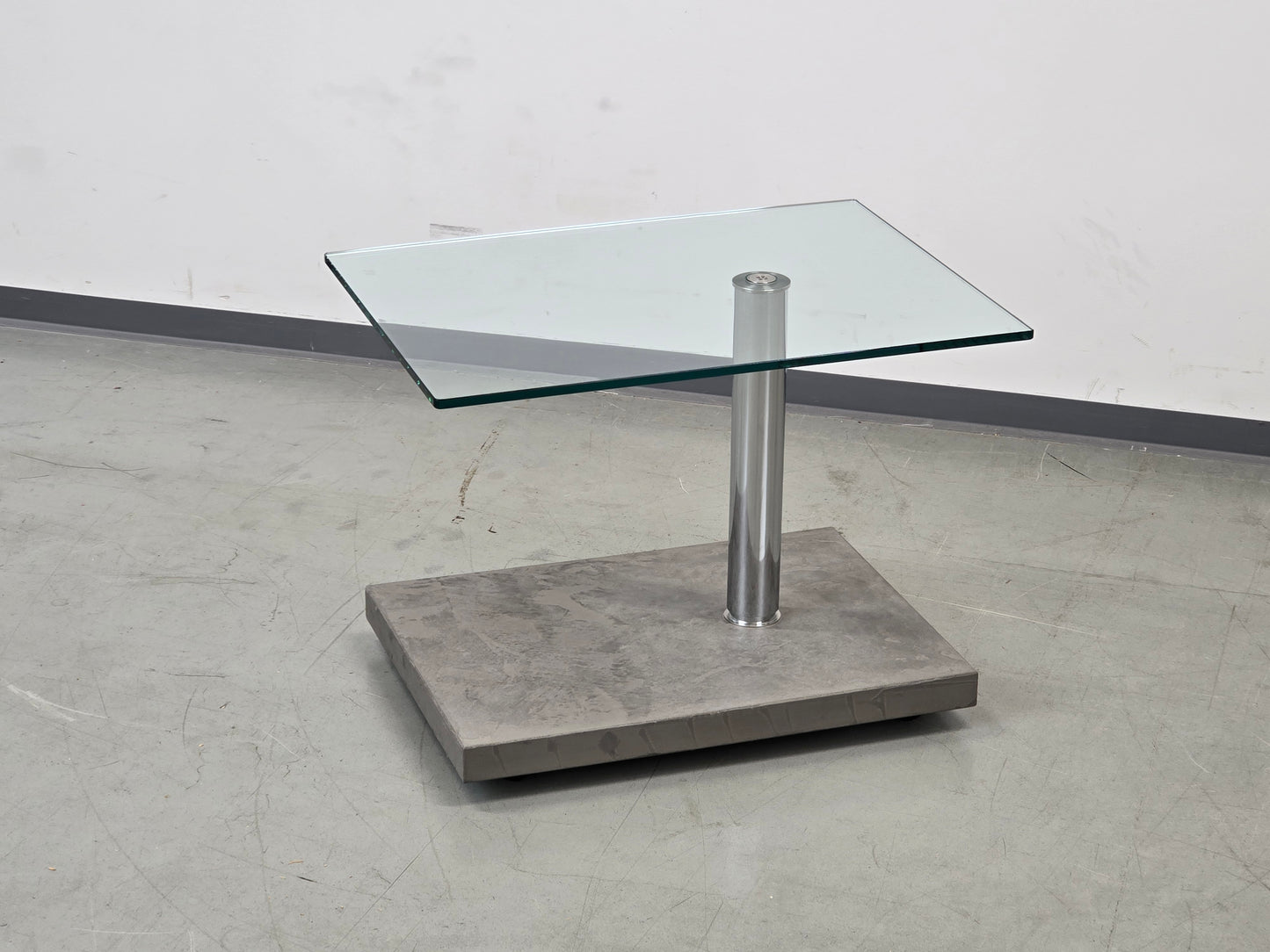 RONALD SCHMITT Beistelltisch Glas Metall K 425 Couchtisch höhenverstellbar
