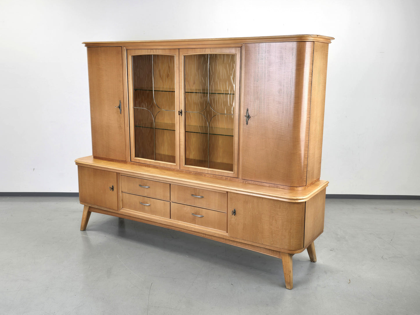 MID CENTURY Highboard Vitrine CJ3 Rüster Büffet 60er Vintage Schrank Sideboard