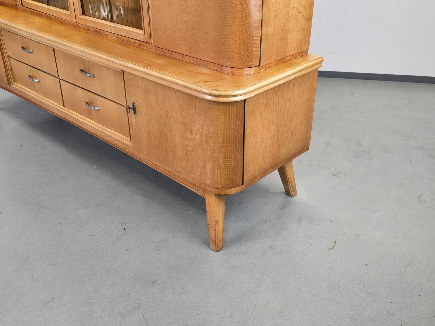 MID CENTURY Highboard Vitrine CJ3 Rüster Büffet 60er Vintage Schrank Sideboard