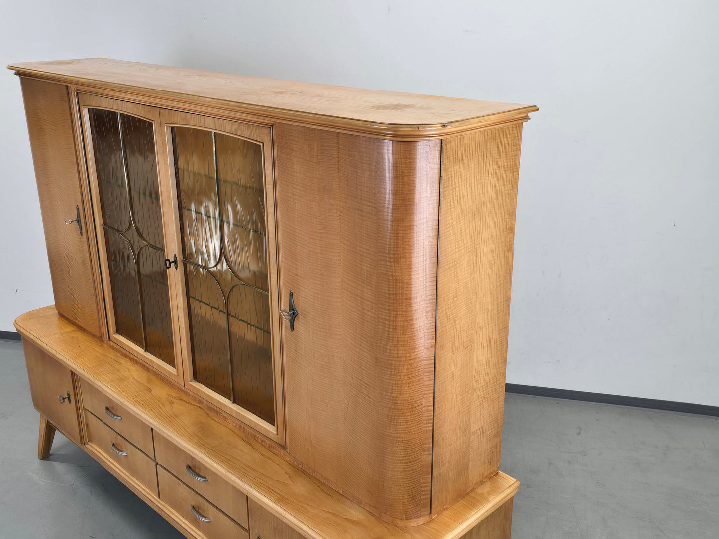 MID CENTURY Highboard Vitrine CJ3 Rüster Büffet 60er Vintage Schrank Sideboard