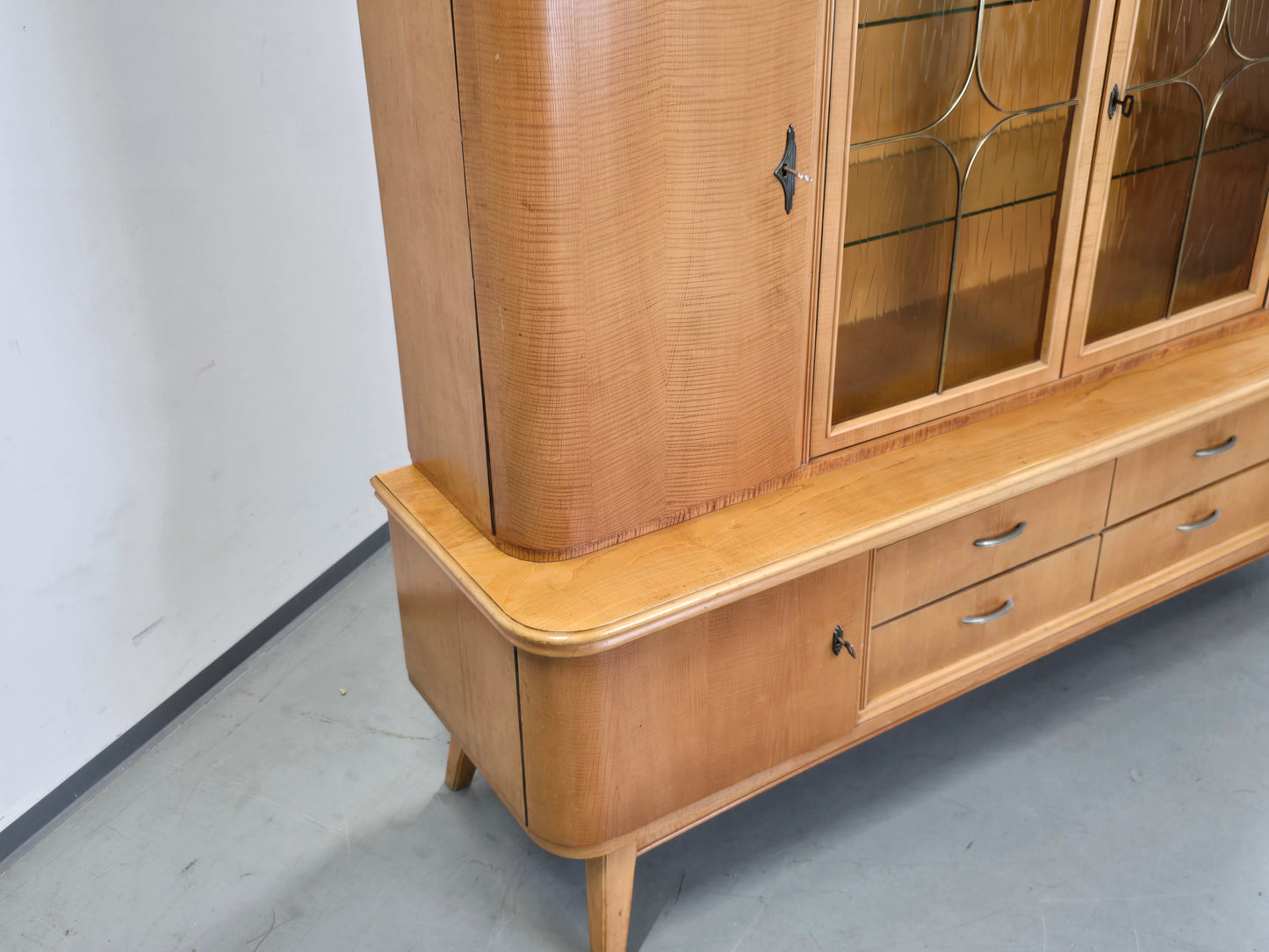 MID CENTURY Highboard Vitrine CJ3 Rüster Büffet 60er Vintage Schrank Sideboard