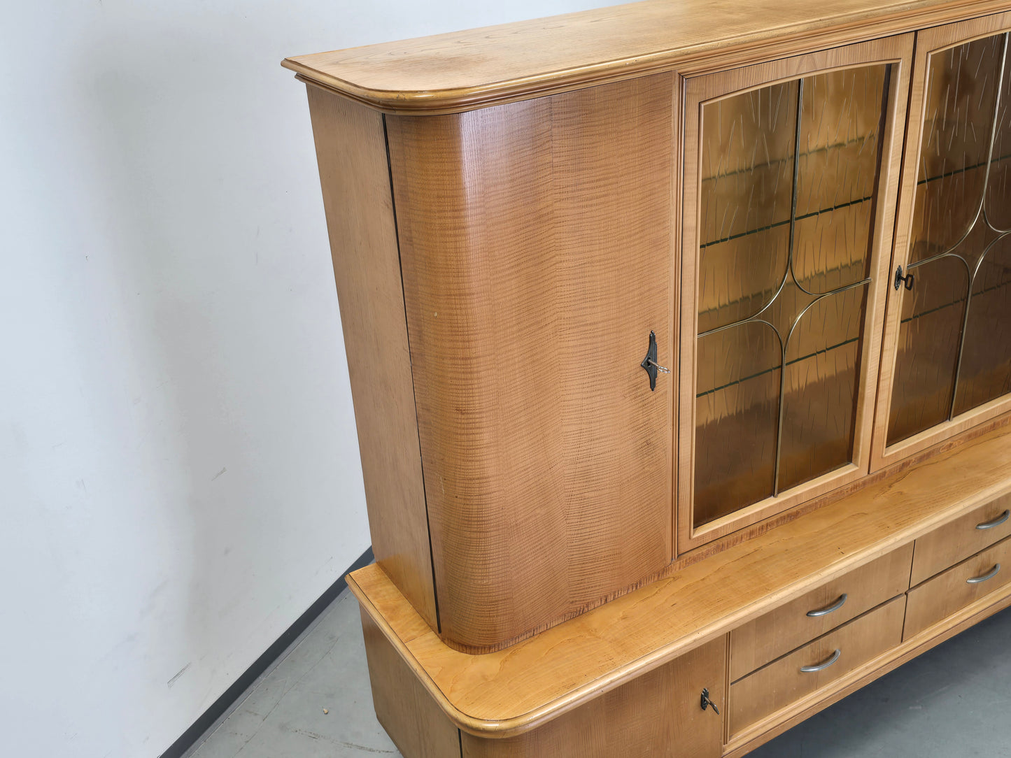 MID CENTURY Highboard Vitrine CJ3 Rüster Büffet 60er Vintage Schrank Sideboard