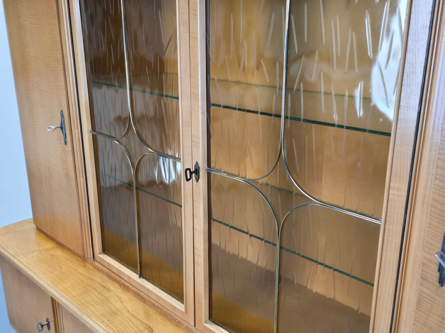 MID CENTURY Highboard Vitrine CJ3 Rüster Büffet 60er Vintage Schrank Sideboard