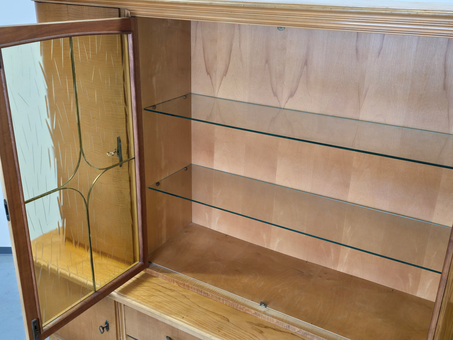 MID CENTURY Highboard Vitrine CJ3 Rüster Büffet 60er Vintage Schrank Sideboard