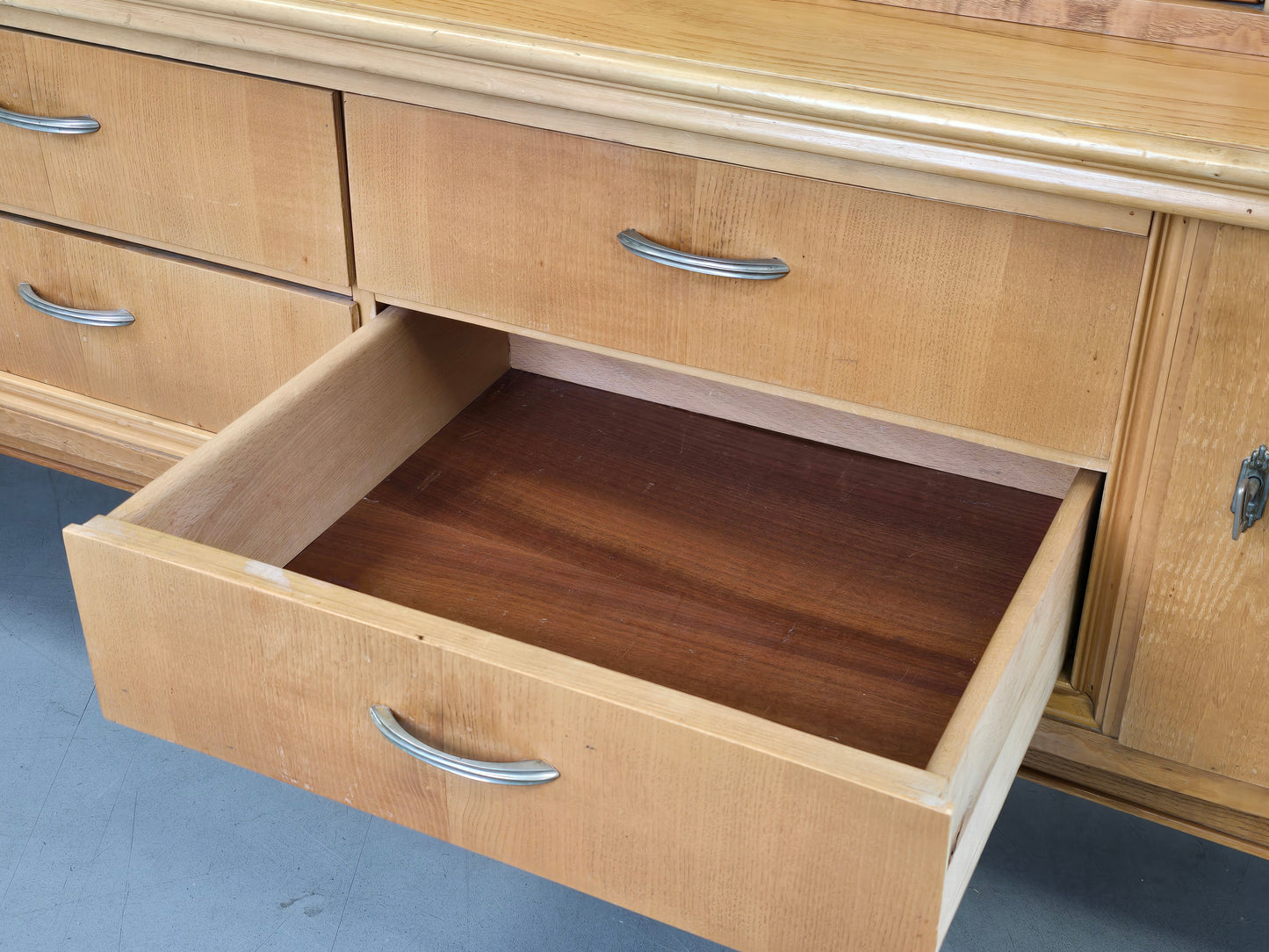 MID CENTURY Highboard Vitrine CJ3 Rüster Büffet 60er Vintage Schrank Sideboard