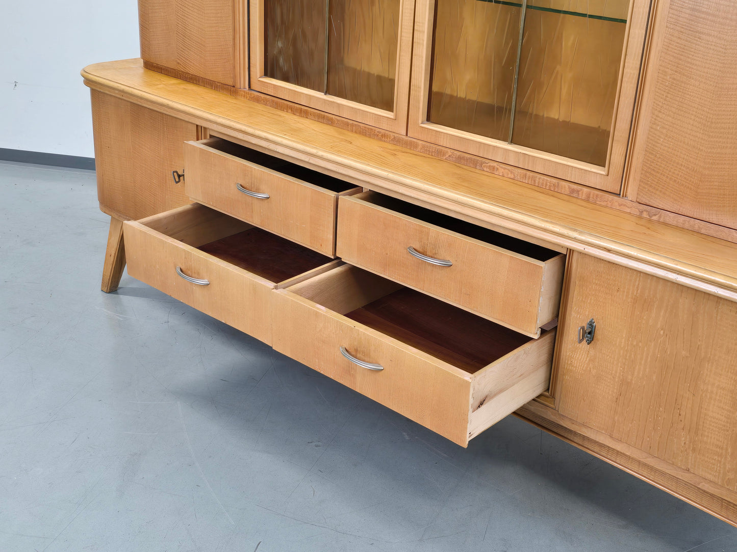 MID CENTURY Highboard Vitrine CJ3 Rüster Büffet 60er Vintage Schrank Sideboard