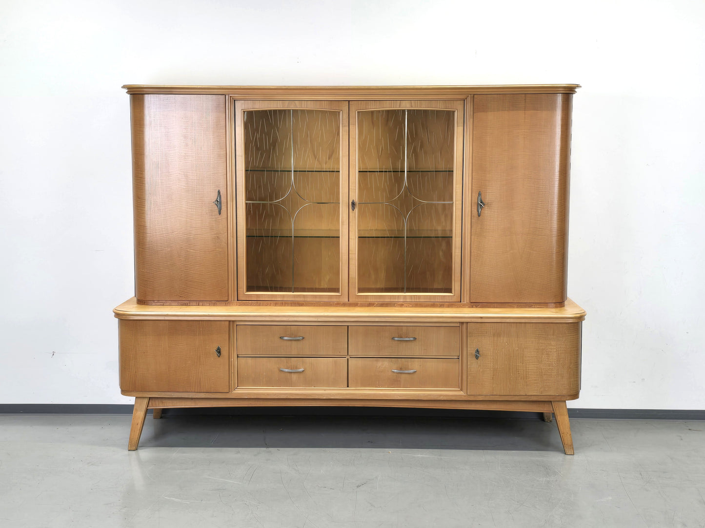 MID CENTURY Highboard Vitrine CJ3 Rüster Büffet 60er Vintage Schrank Sideboard