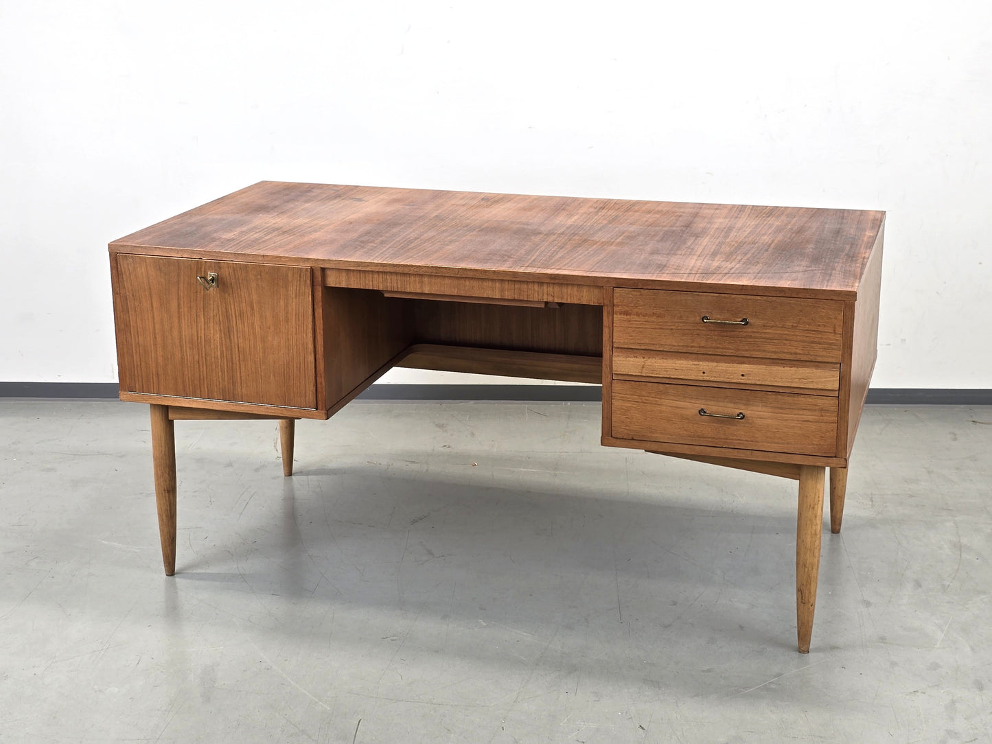 TEAK SCHREIBTISCH Vintage Mid Century Modern 60er Jahre Büro Tisch Dänisch Stil
