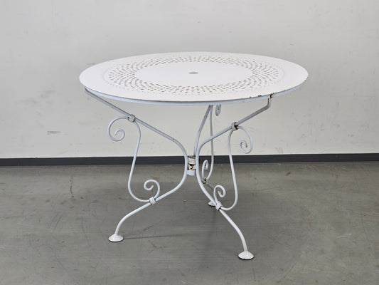 GARTENTISCH VINTAGE Lochblech Metall Weiß Garten Balkon Tisch Matégot Stil