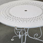 GARTENTISCH VINTAGE Lochblech Metall Weiß Garten Balkon Tisch Matégot Stil