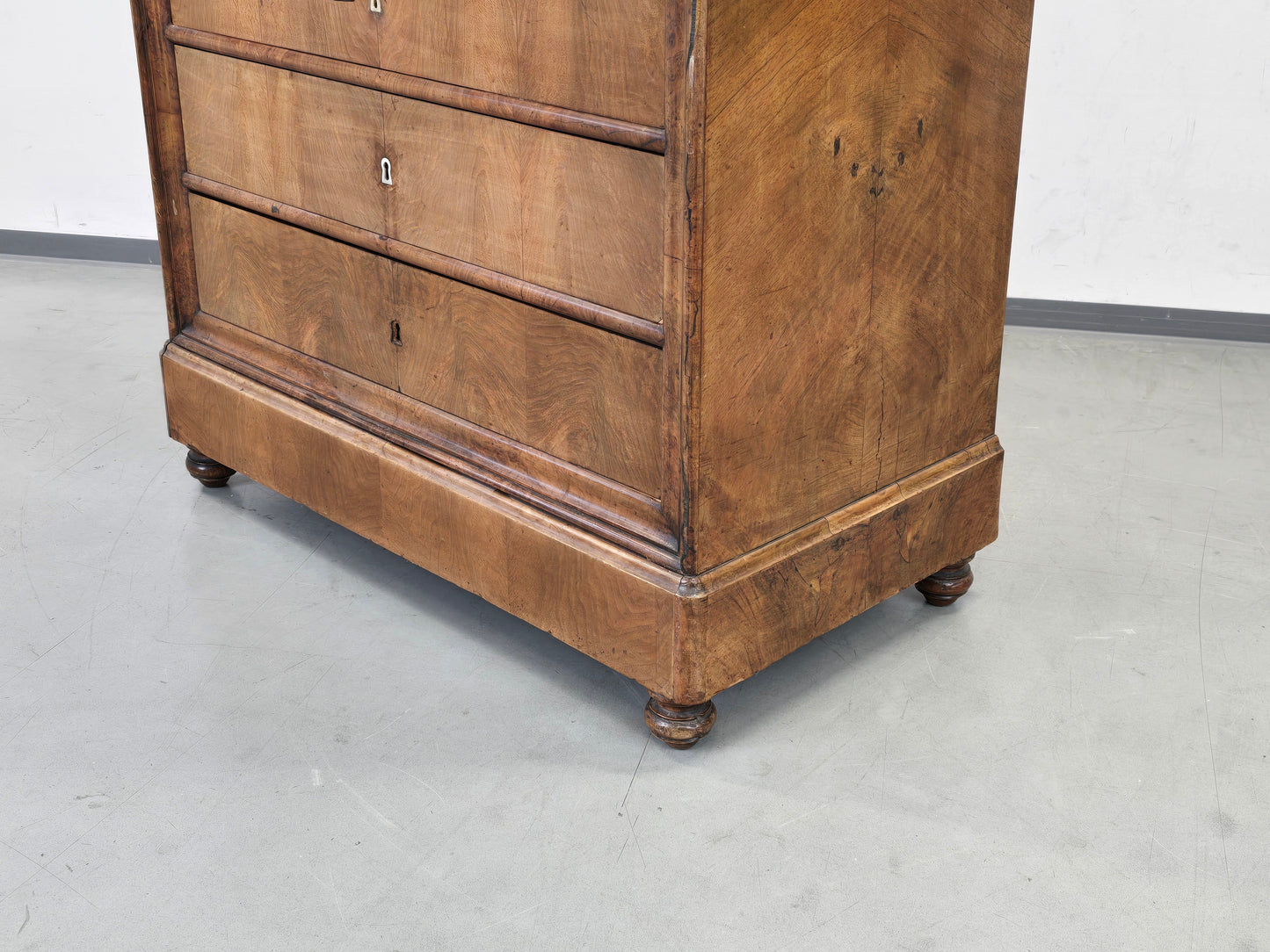 ANTIKER BIEDERMEIER Sekretär Kirschbaum Schreibschrank Wurzelholz um 1830