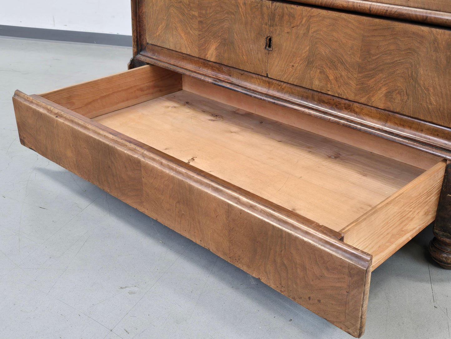 ANTIKER BIEDERMEIER Sekretär Kirschbaum Schreibschrank Wurzelholz um 1830