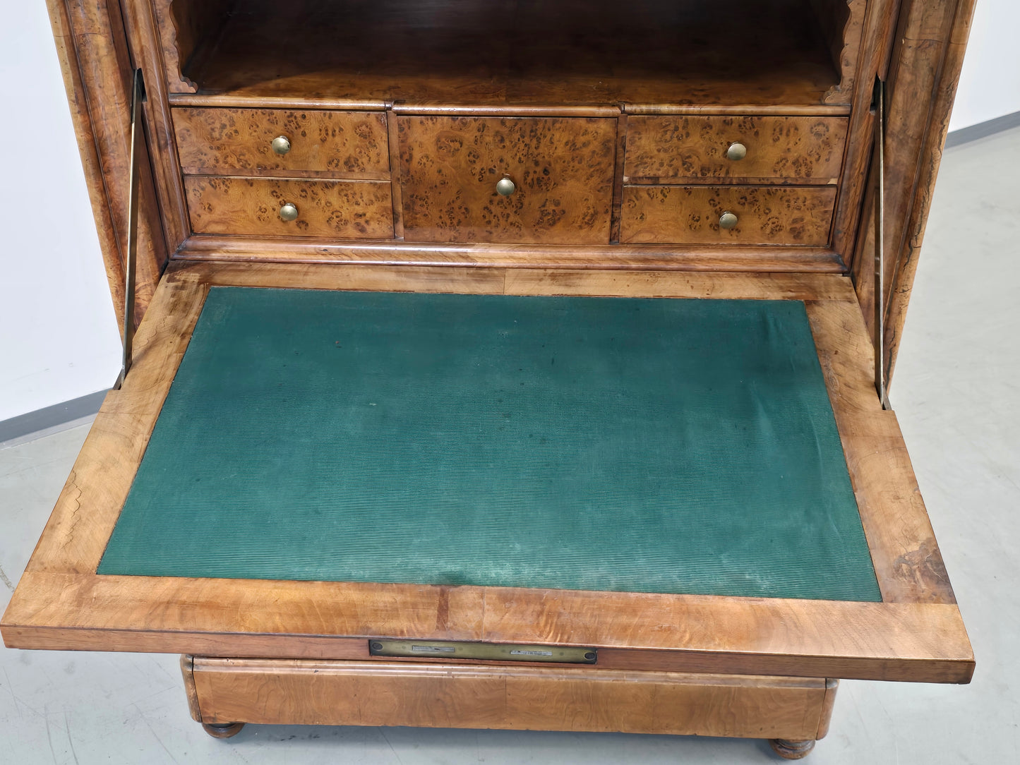 ANTIKER BIEDERMEIER Sekretär Kirschbaum Schreibschrank Wurzelholz um 1830