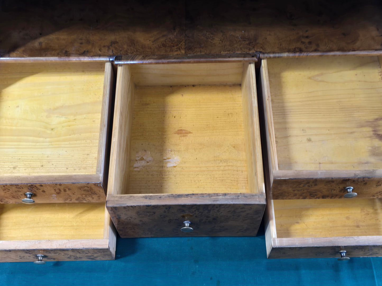 ANTIKER BIEDERMEIER Sekretär Kirschbaum Schreibschrank Wurzelholz um 1830