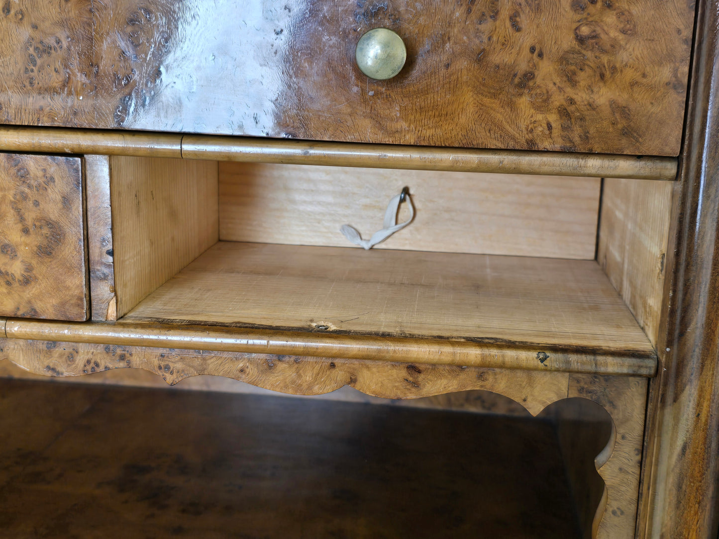 ANTIKER BIEDERMEIER Sekretär Kirschbaum Schreibschrank Wurzelholz um 1830