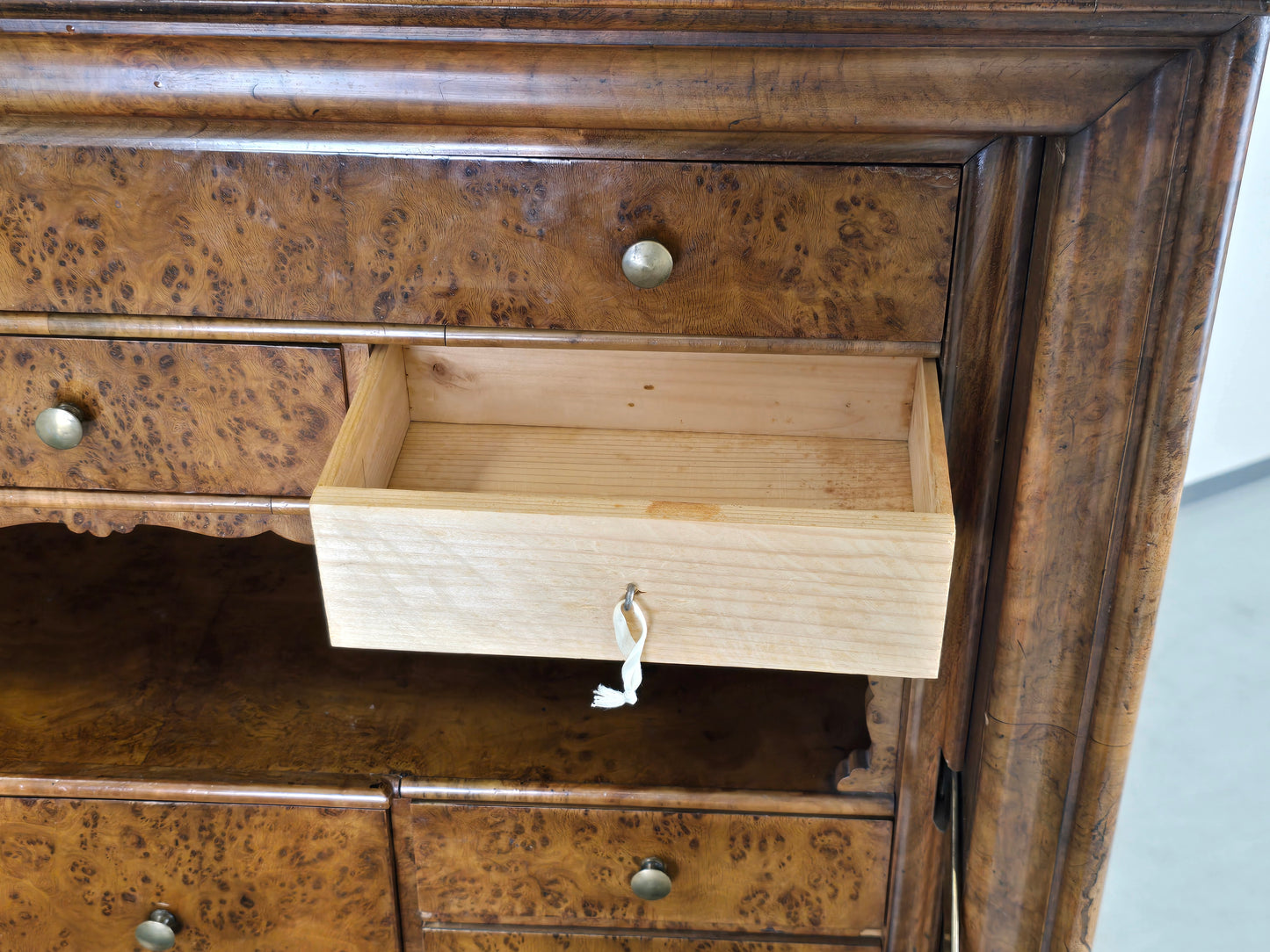 ANTIKER BIEDERMEIER Sekretär Kirschbaum Schreibschrank Wurzelholz um 1830