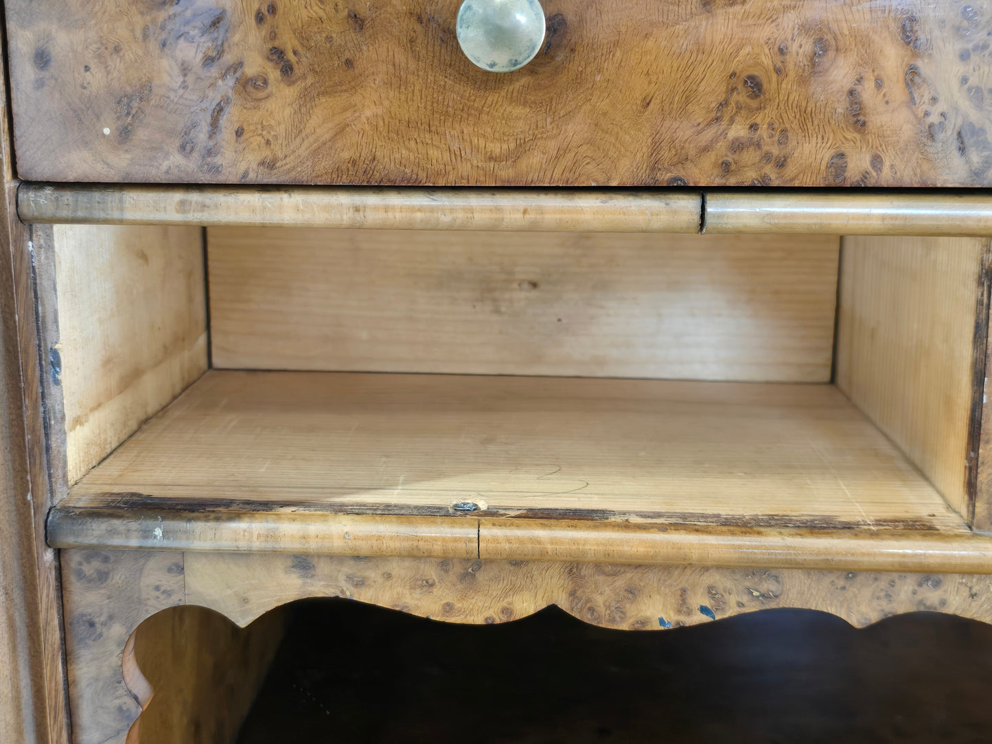 ANTIKER BIEDERMEIER Sekretär Kirschbaum Schreibschrank Wurzelholz um 1830