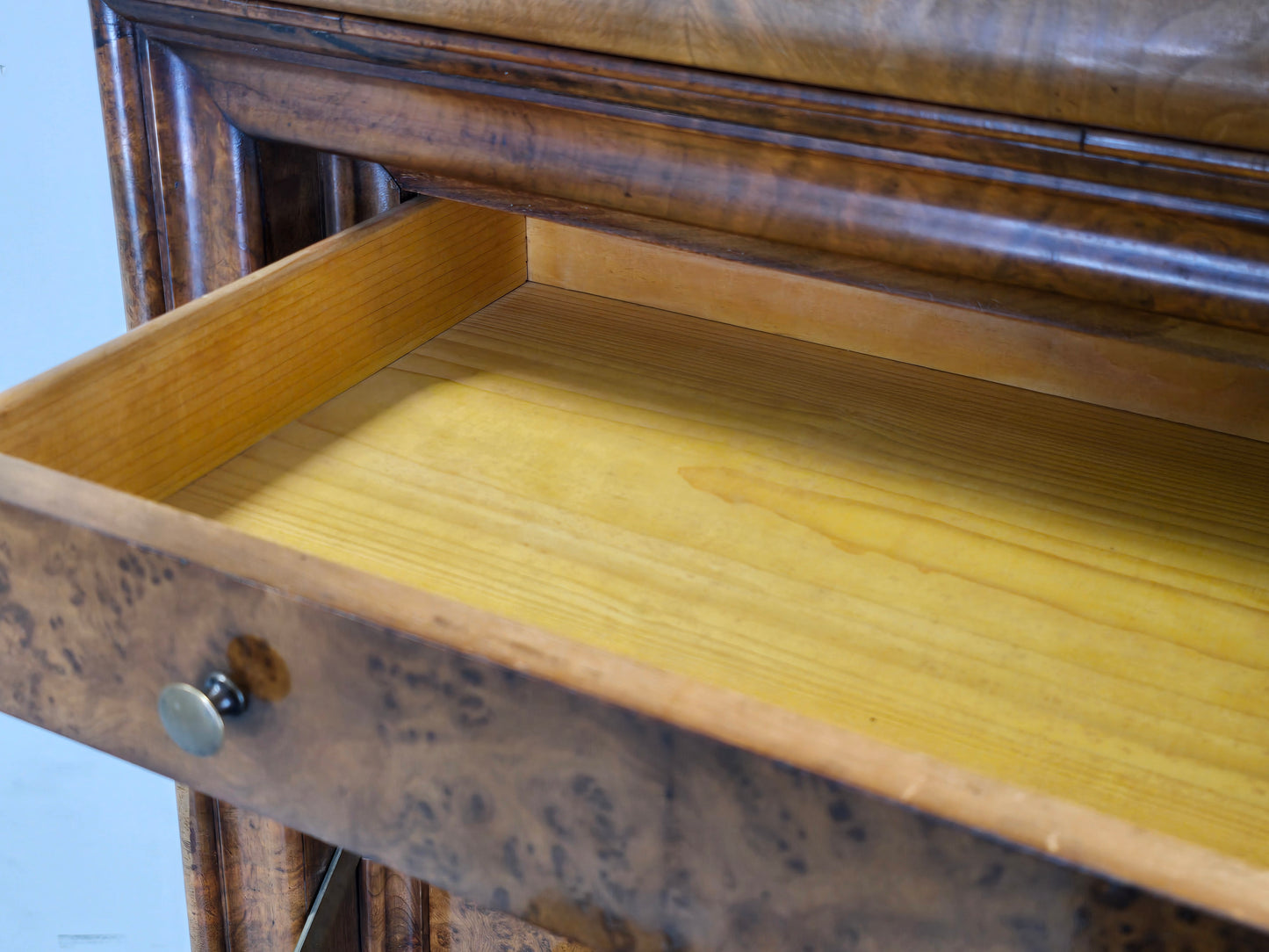 ANTIKER BIEDERMEIER Sekretär Kirschbaum Schreibschrank Wurzelholz um 1830