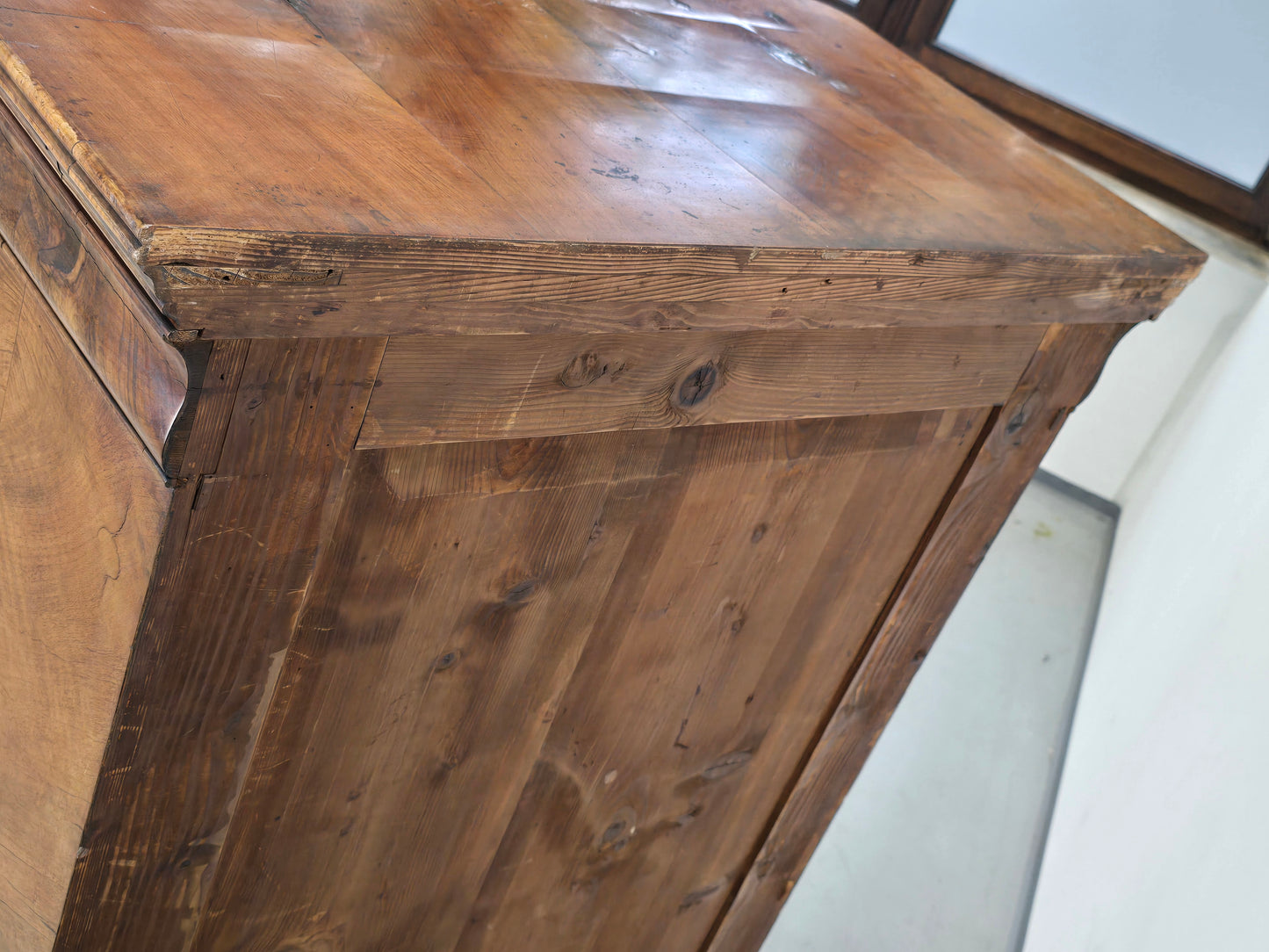 ANTIKER BIEDERMEIER Sekretär Kirschbaum Schreibschrank Wurzelholz um 1830