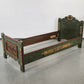 VOGLAUER BETT Anno 1700 Bauernbett Einzelbett Grün handbemalt Massivholz 90x200