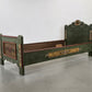VOGLAUER BETT Anno 1700 Bauernbett Einzelbett Grün handbemalt Massivholz 90x200