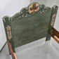 VOGLAUER BETT Anno 1700 Bauernbett Einzelbett Grün handbemalt Massivholz 90x200