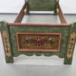 VOGLAUER BETT Anno 1700 Bauernbett Einzelbett Grün handbemalt Massivholz 90x200