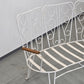 GARTENBANK VINTAGE 60er Jahre Design Metall Weiß Retro Parkbank Antik