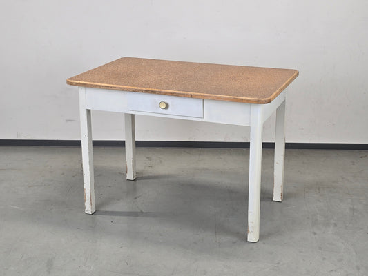 VINTAGE KÜCHENTISCH Mid Century Linoleum Tisch 60er Jahre Küchentisch Schublad