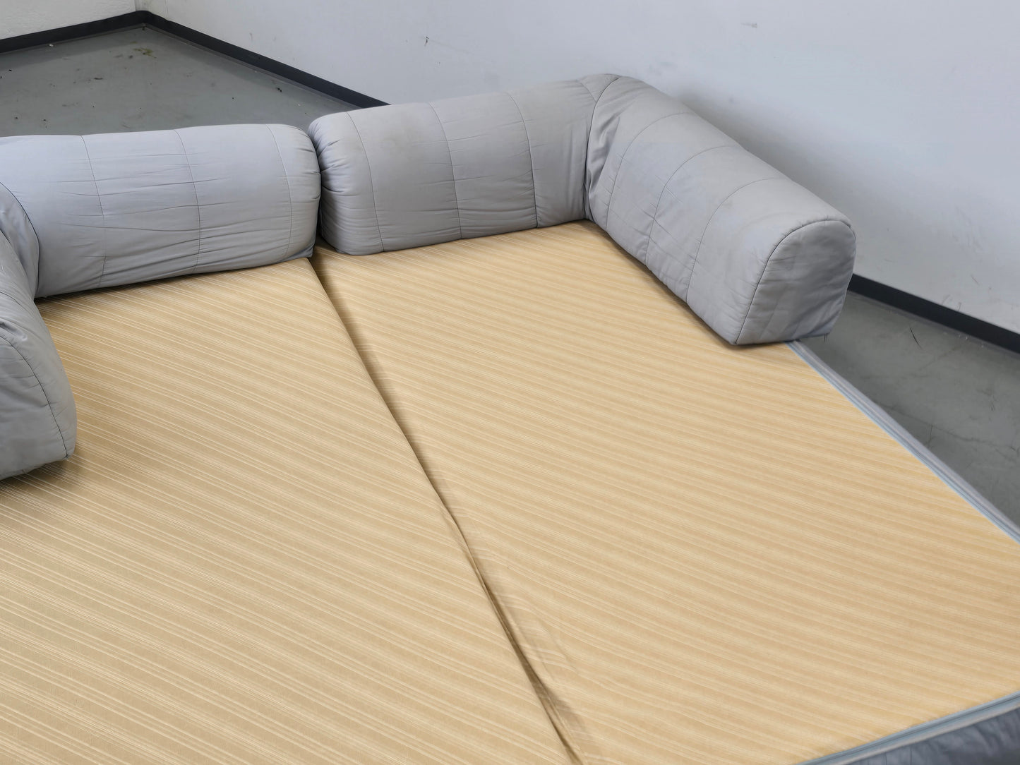 VINTAGE IKEA Schlafsofa Sofa Couch Sessel 90er Lycksele Grau Gesteppt Design Klassiker