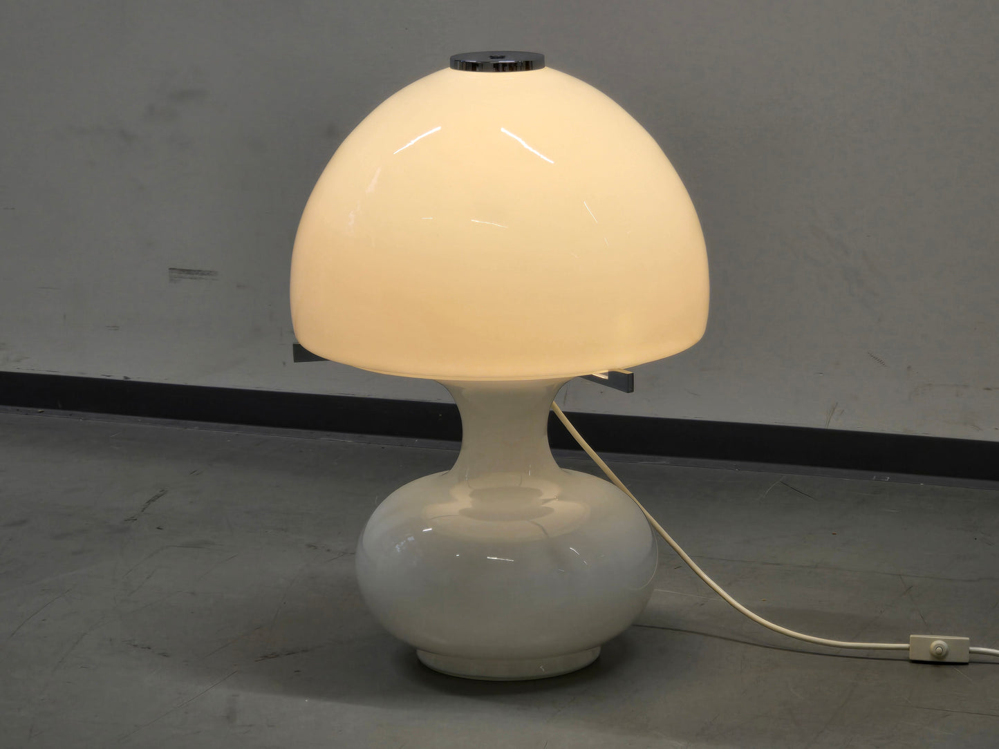 DESIGN KLASSIKER Pilzlampe Glas Mushroom Tischleuchte 60er 70er Jahre Vintage
