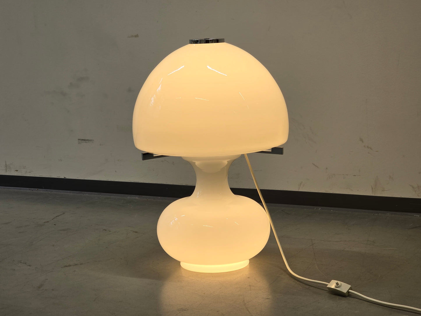 DESIGN KLASSIKER Pilzlampe Glas Mushroom Tischleuchte 60er 70er Jahre Vintage