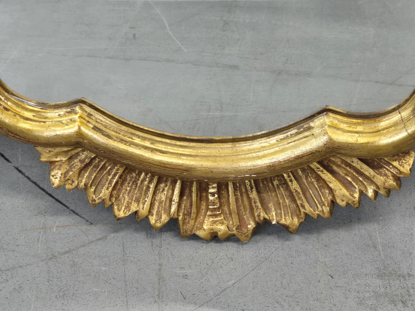 VINTAGE GOLD SPIEGEL Hollywood Regency Wandspiegel Deknudt Stil Mid Century 60s
