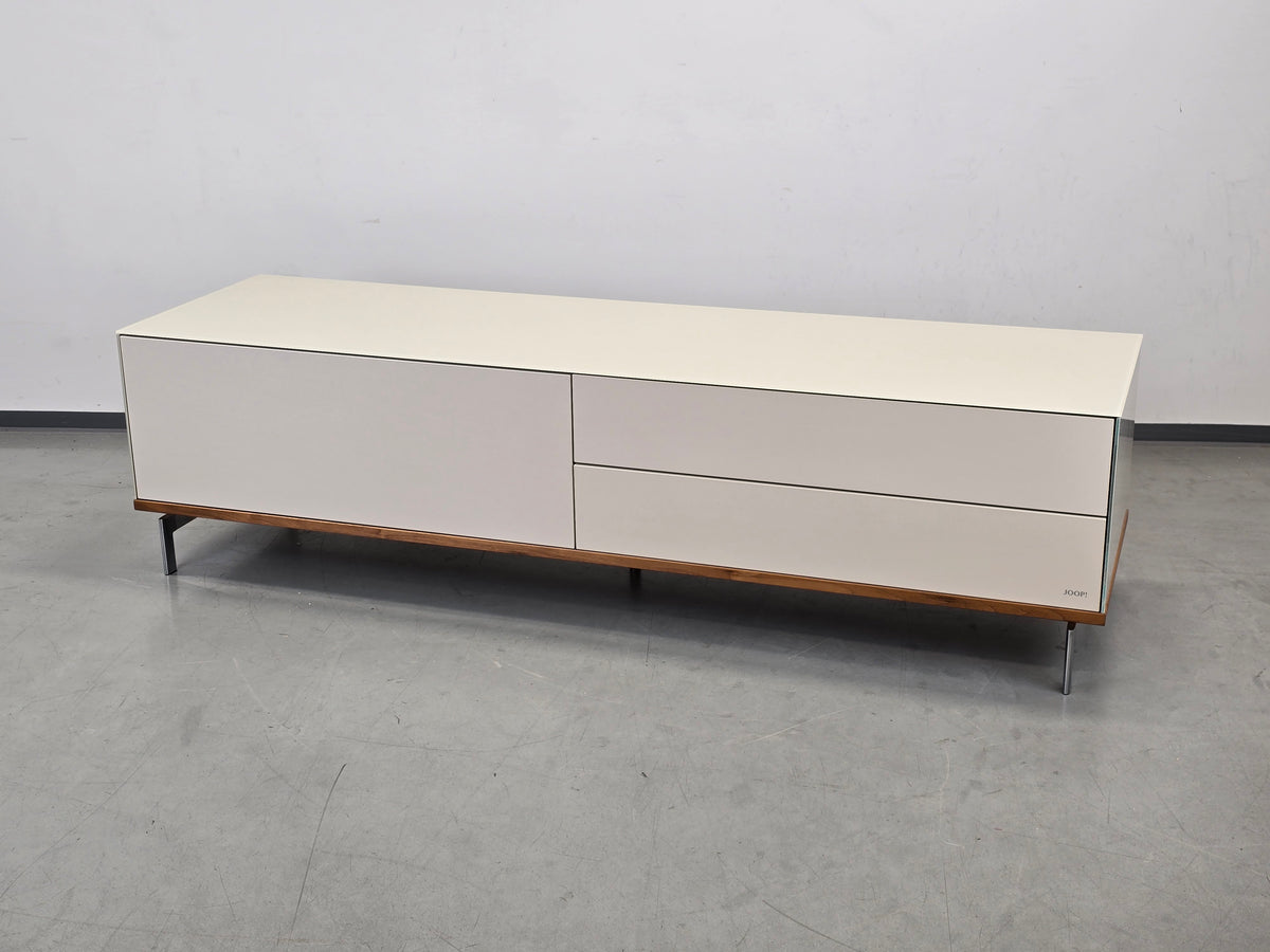 JOOP! LOWBOARD TV Board Schrank Sideboard Glas Weiß Nussbaum Kommode