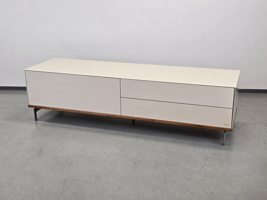 JOOP! LOWBOARD TV Board Schrank Sideboard Glas Weiß Nussbaum Kommode