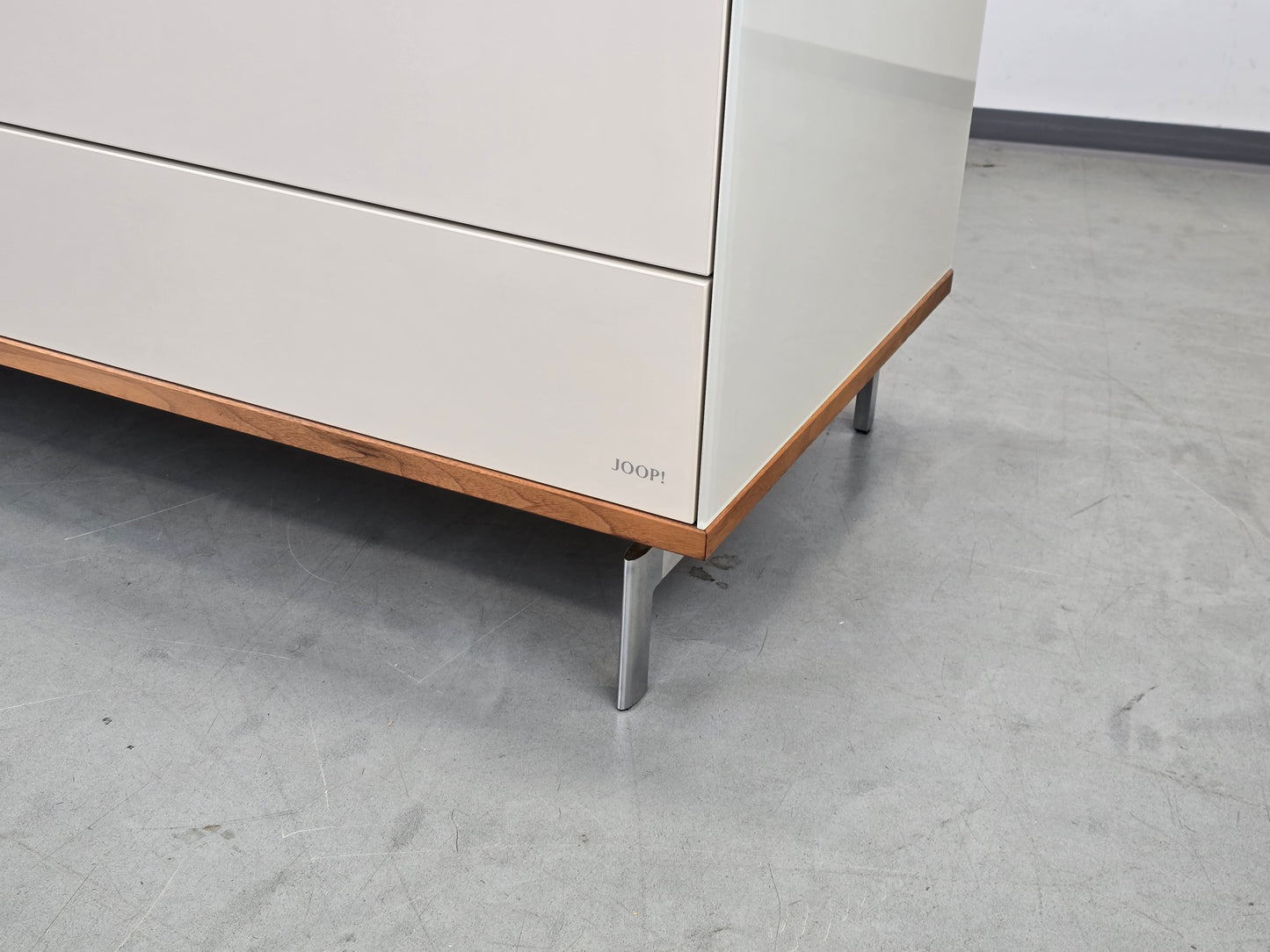 JOOP! LOWBOARD TV Board Schrank Sideboard Glas Weiß Nussbaum Kommode