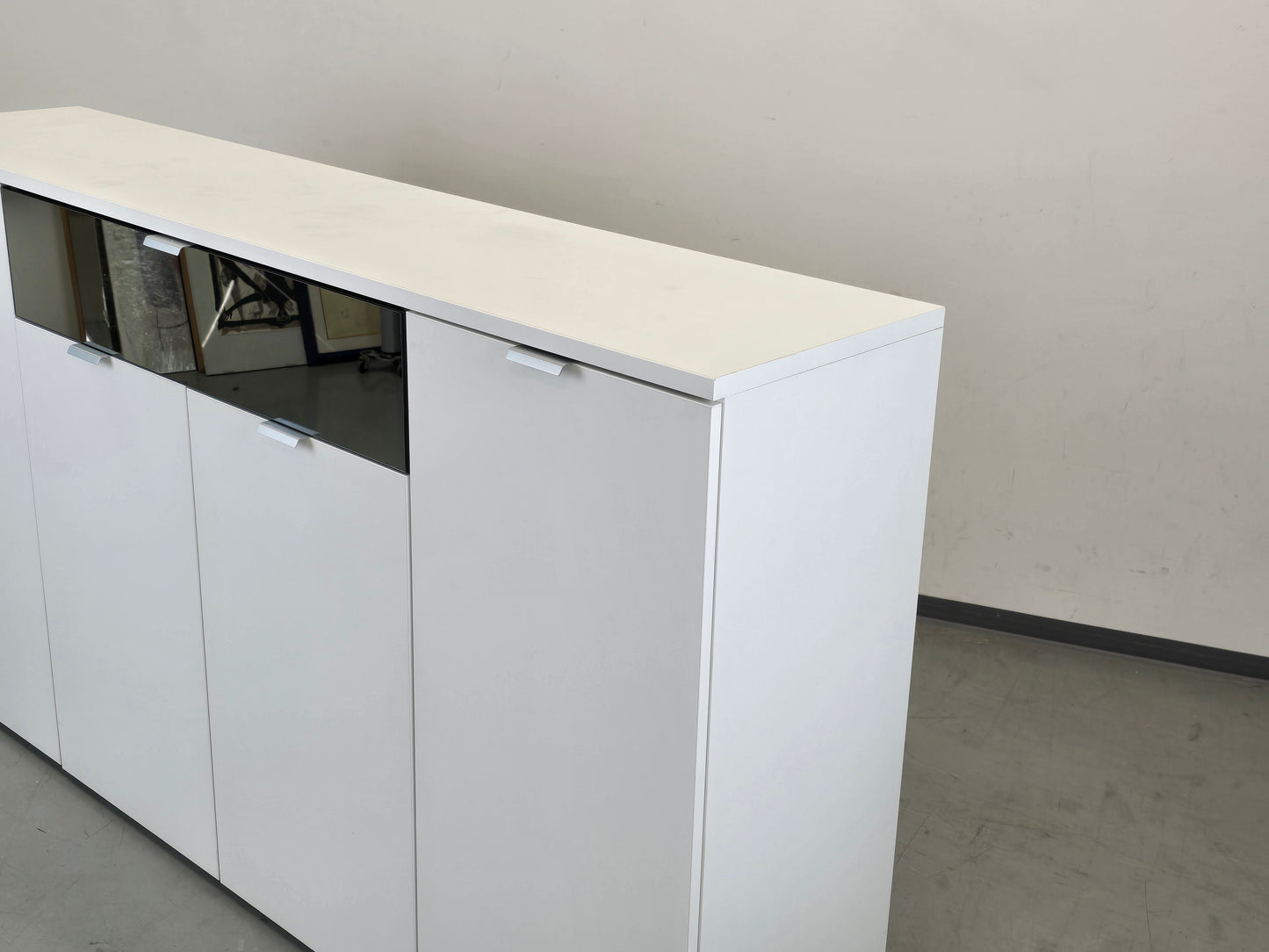 HIGHBOARD WEISS Sideboard Kommode Schrank Anrichte Spiegel modern