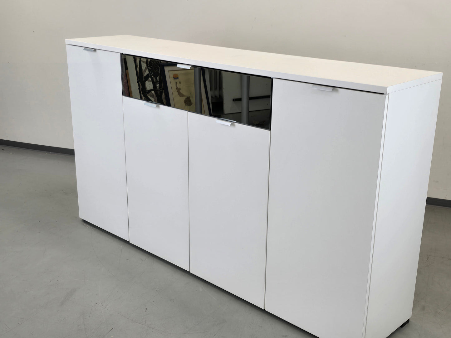 HIGHBOARD WEISS Sideboard Kommode Schrank Anrichte Spiegel modern