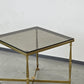 VINTAGE MESSING Beistelltisch Glas Hollywood Regency Jansen Stil
