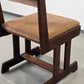 BRUTALIST STUHL Mid Century Vintage Esszimmerstuhl Holz Samt Retro