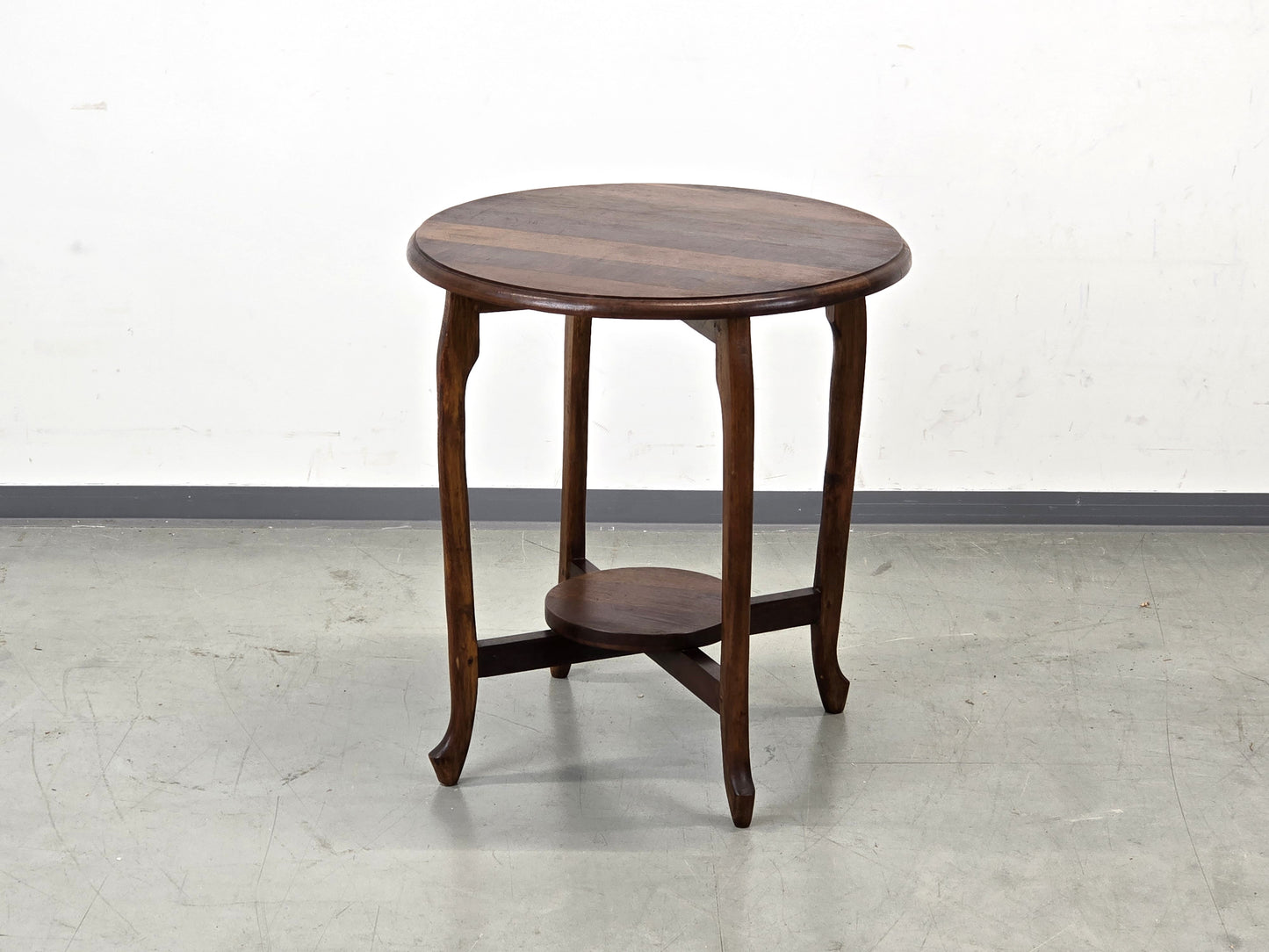 ANTIKER BEISTELLTISCH Jugendstil Blumentisch Holz Rund Vintage Couchtisch