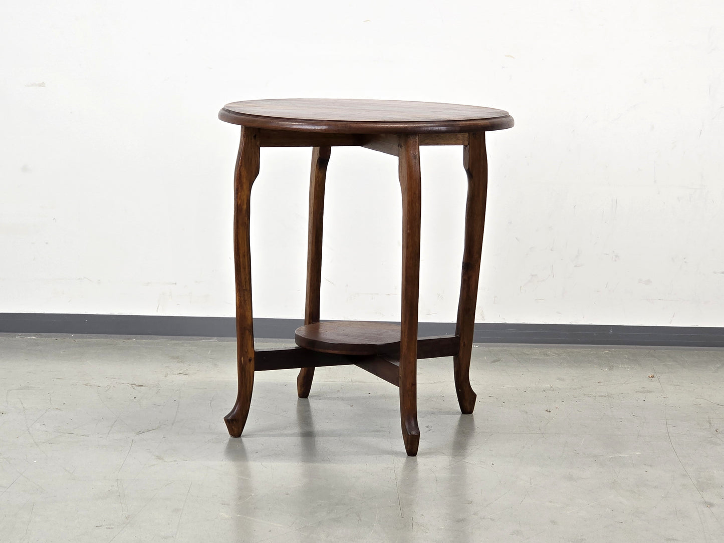 ANTIKER BEISTELLTISCH Jugendstil Blumentisch Holz Rund Vintage Couchtisch